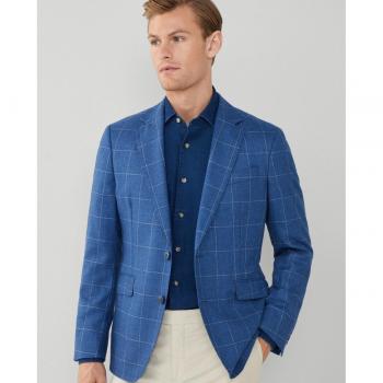 Hackett London - Americana de hombre en tejido de cuadros ventana azul