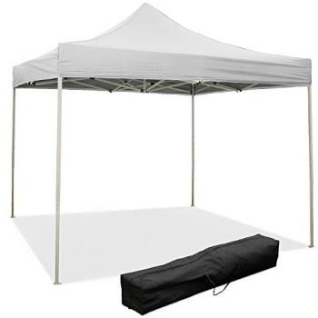 Cenador plegable 3 x 3 blanco impermeable de PVC