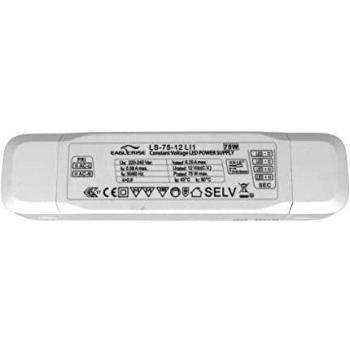 Alimentatore Trasformatore Lungo Sottile 12V 75W 6,25A con Carcassa in Plastica Eaglerise LS-75-12 LI1
