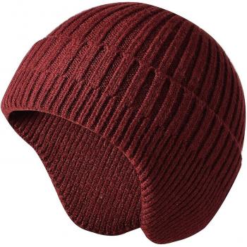 Gorro de invierno unisex con orejeras de punto suave