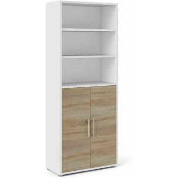 Credenza Karine (Dmora) – Madia da salotto 89x40 h222 cm Bianco e Quercia