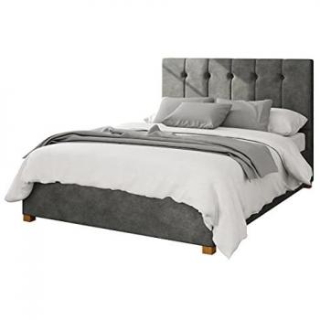 Kimiyo Linen Grey Double Ottoman Bed with Storage – Hepburn Style