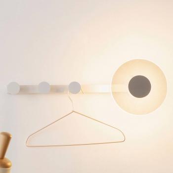 Venus LED Wall Lamp with Coat Rack, 6W, 3000K, 490lm, White