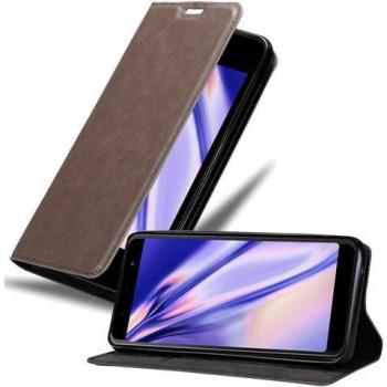 Funda Elegante Marrón Café con Cerradura Magnética – Tarjetero y Soporte