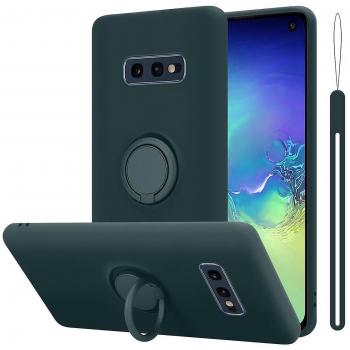 Coque TPU liquide avec anneau pour Samsung Galaxy S10e - Vert