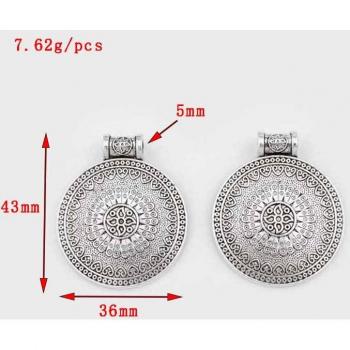 Boho Floral Silver Charms – 5 Pack Multi-Stand Pendant Connectors