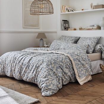 Parure letto LISON GRIGIO in percalle di cotone 140x200 cm con federe 50x70 cm