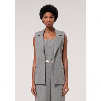 Gilet regular in tessuto gessato