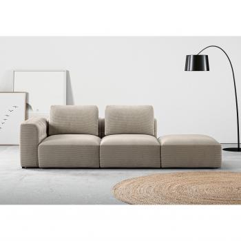 RAUM.ID Cushid Modular Sofa – Zwei‑Sit-Chaiselongue und Hocker