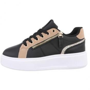 Ital‑Design Low‑Sneaker Damen – Schwarz/Weiß