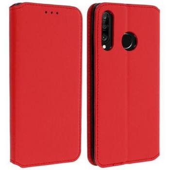 Huawei P30 Lite Capa de Portada con Cartera y Base – Rojo