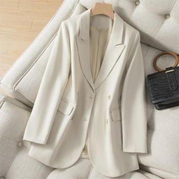 Blazer Manga Larga Doble Botón Beige 2022