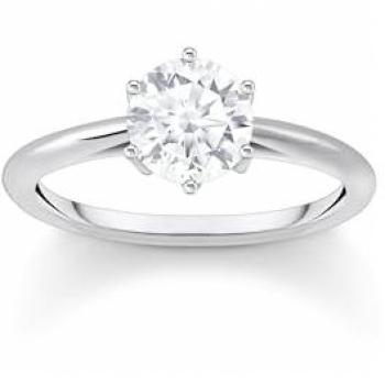Thomas Sabo White Zirconia Solitaire Ring – Size 56