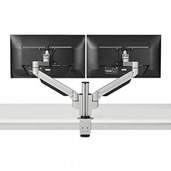 BakkerElkhuizen Dual Morsa/Bullone di Ancoraggio per Monitor, Premium Office, Argento (BNEPOMDCBT)