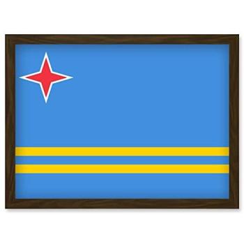 Aruban Flag Vexillology Poster – A4 Framed Edition