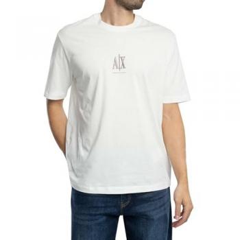 T-shirt a manica corta bianca da uomo dallo stile essenziale con logo A|X