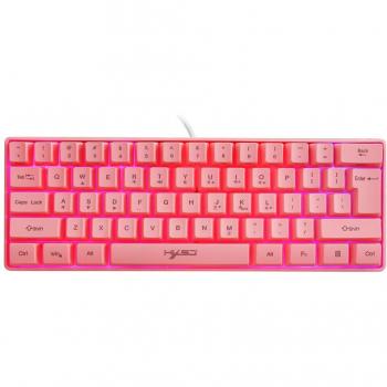 61 Keys Wired Gaming Keyboard for PC Gamers Pink