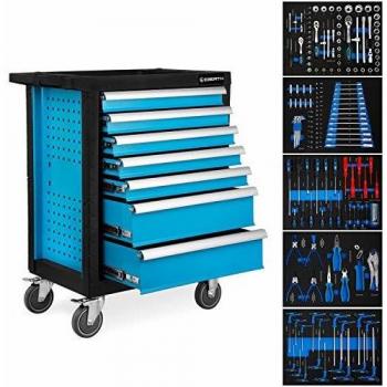 Carro de Herramientas EBERTH Azul Completo con 7 Cajones