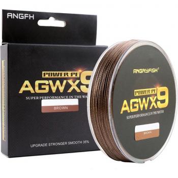 Línea Trenzada Diominato ANGRYFISH X9 PE 9 Hilos 300m 15LB-100LB Color Marrón