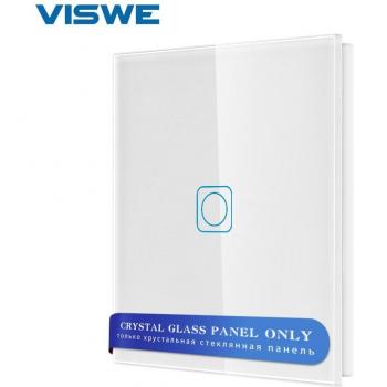 VISWE F Series White Blank Touch Switch Panel Module 82x82mm Tempered Glass