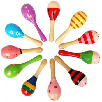 Wooden Maraca Rattles Set for Children
