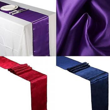 Décoration de table satin 12×108 pouces, couleur bleu marine