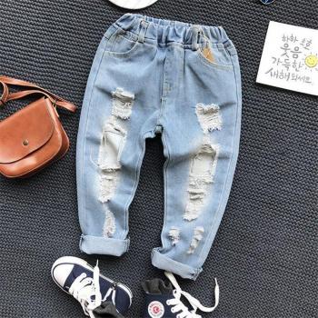 Boys Casual Jeans with Holes - Toddler Denim Trousers for Spring and Autumn (2-6 Years)