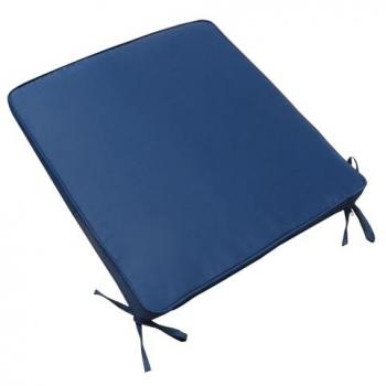 Cuscino in poliestere sfoderabile e idrorepellente Blu 40 x 4 x 40 cm