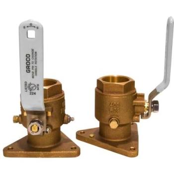 GROCO Bronze 1‑1/4″ Tri‑Flanged Ball Valve with Seacock – FBV‑1250