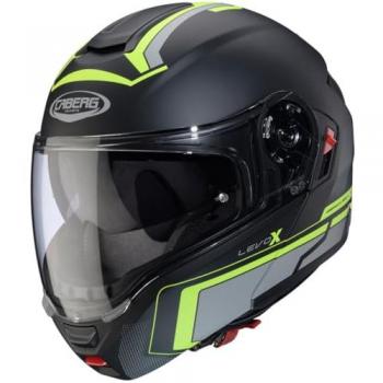 Caberg Levo X Elite Klapphelm - M - Schwarz Grau Gelb