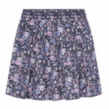 Falda marino con estampado floral para niña