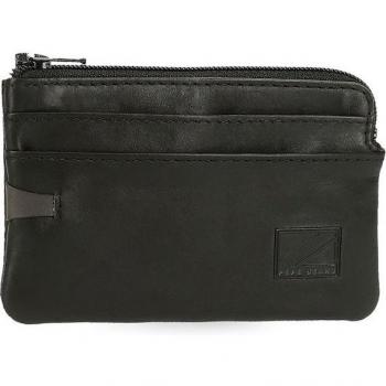Pepe Jeans - Monedero de hombre Marshal de piel en negro