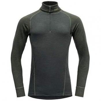 Devold DUO Active Man Zip Neck – Merinowolle Oberkörper für Männer – Grün (Woods) – Größe M
