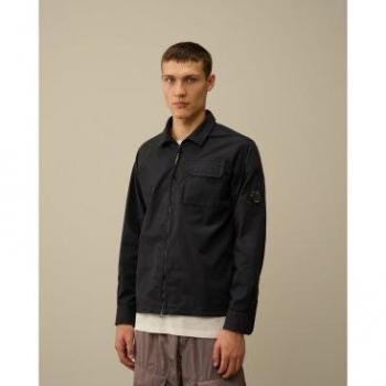 Overshirt Zippered en Gabardine Azul Marino – 17CMOS124A110143G
