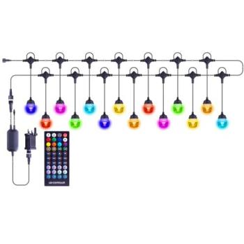 RainbowGlow Festoon Lights – 14‑LED, Smart App, Remote, Weatherproof, Plug‑In