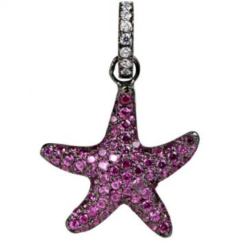 Lancaster Women's Pendant Necklace JLA-PEN-STAR5 1.5mm Purple / IP Black