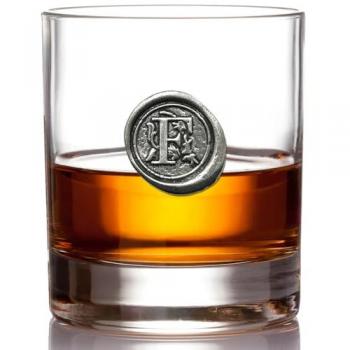 Monogrammed Pewter 11oz Whiskey Glass – Personalized F