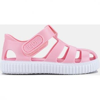 Cangrejeras de bebé niña Igor en rosa con cierre de velcro