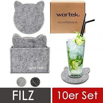 Wortek Premium Tisch Untersetzer-Set, 10er Set, 10 cm