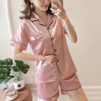Pijamas Rosa Manga Corta Satén 3XL