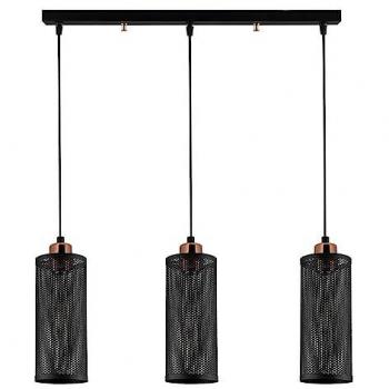 Cristal Record Lighting Model 13 Deco 3-Light Tracking Pendant Lamp Black