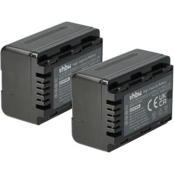 Pack de 2 batteries vhbw pour caméscope Panasonic HDC-SD66EG-K et HDC-SD80 (1600mAh, 3,6V)