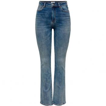 Pantalón Vaquero Only Mila Flared Tiro Alto Denim Azul Medio Mujer