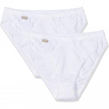 Chiloți bumbac femei Playtex alb pachet 2