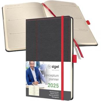 Sigel Wochenkalender Conceptum 2025 Casual C2555, Gummibandverschluss, Stiftschlaufe
