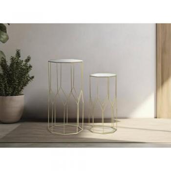 Tavolo Basso Caffè George – 50x46 cm – Oro