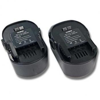 Lot de 2 batteries rechargeables Ni-MH vhbw 3000mAh (14.4V) compatibles avec les outils AEG BSS 14, AEG FL 14