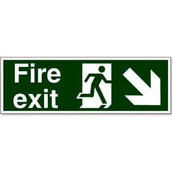 Stewart Superior SP123PP Emergency Escape Indicator, Man & Arrow Downward to the Right, 450x150mm, Polypropylene Material