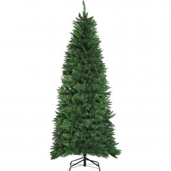HOMCOM Árbol de Navidad 210cm Artificial con Soporte Metálico 865 Ramas Verde PET