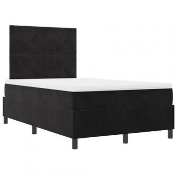 Letto a Molla VidaXL Con Materasso Nero 120x190 cm Velluto